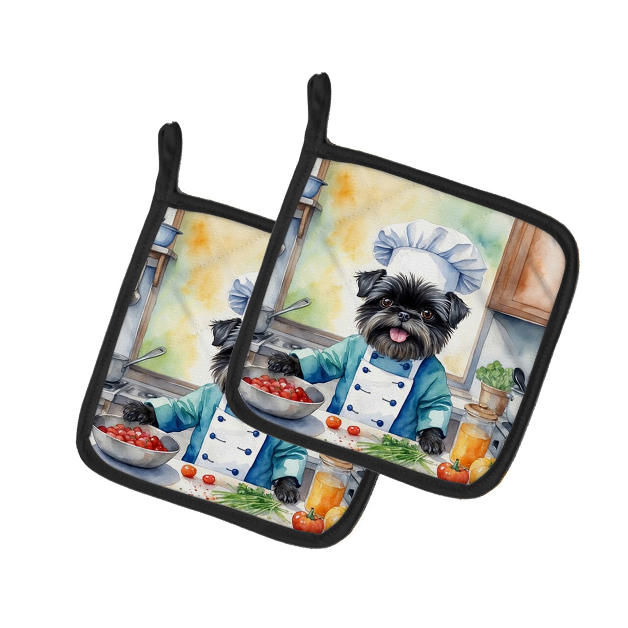 Caroline's Treasures Yorkie Yorkshire Terrier The Chef Pair of Pot Holders